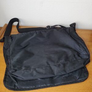 Bloomingdales Black Nylon Messenger Bag Large Tote Travel Sling Bag Lightweight
